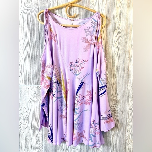 FREE PEOPLE Clear Skies Tunic Dress Cold Shoulders Flowy Boho Size XS - Picture 3 of 10